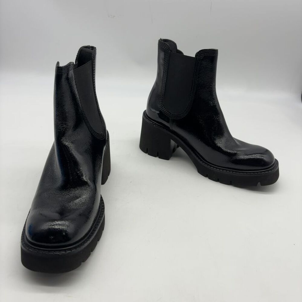 Pedro Garcia Black Patent Leather Chunky Boots